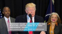 Trump sued after blocking Twitter followers