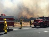 Helicopters Drop Water on Rapidly Growing Brush Fire Near San Diego