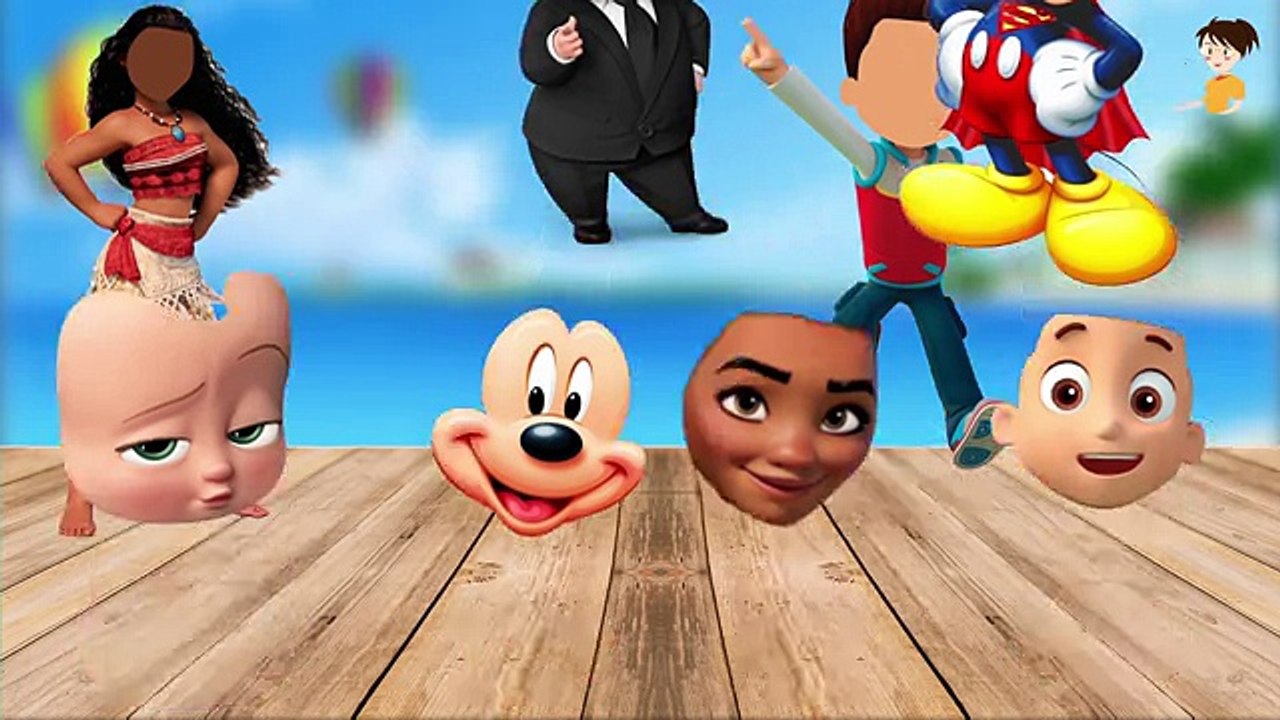 Wrong Face Mickey Mouse Boss Baby Moana PAW RYDER Finger family Nursery Rhymes Learn Colors for Kids