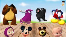 Wrong Heads Masha Bears Mickey Mouse Boss Baby Finger Family Learn Colors For Kids