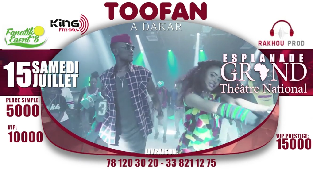 Toofan à Dakar ce 15 Juillet à l'Esplanade du Grand Theatre