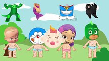 Wrong Dress Boss Baby, PJ Masks, Doraemon ドラえもん, Oona Bubble Guppies Finger Family Nursery Rhymes
