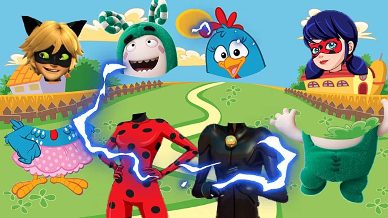 CADE AS CABEÇAS DA ODDBODS  GALINHA PINTADINHA LADYBUG E CAT NOIR