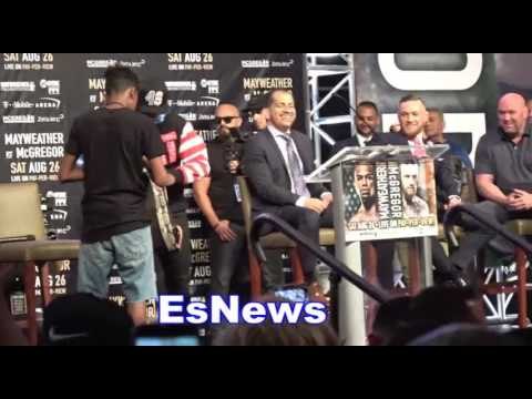 Mayweather vs McGregor Floyd Shreds Conor At Presser Totally Silences Him - esnews