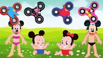 Mickey Mouse & Minnie Mouse Wrong Dress Fidget Spinners Baby Lear Color Finger Family Song for Kids