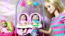 Barbie BABYSITTER Babysitting Crazy Babies Disney Frozen Elsa Twins Color Change Toy Doll