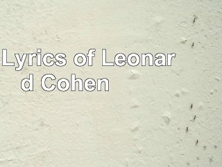 download  The Lyrics of Leonard Cohen 24feb1ed