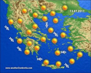 Η πρόγνωση του καιρού για την Πέμπτη 13-7-2017