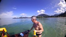 ROV, operação Ubatuba, Operação Tartaruga marinha, Operação, SUP, PET, reciclado nos maresa da Enseada. baia da Enseada, Ubatuba, SP, Brasil, julho, 2017