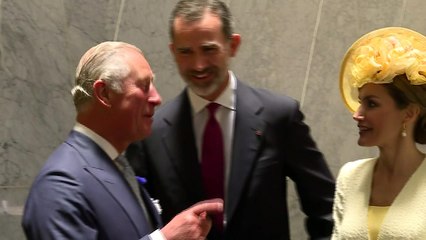 King and Queen of Spain meet Prince Charles and Camilla