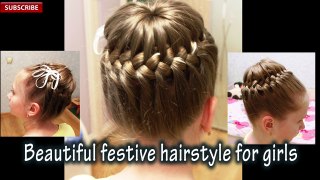 Beautiful festive hairstyle for girls _ Back-to-School _ Best Hairstyles for Girls 2017