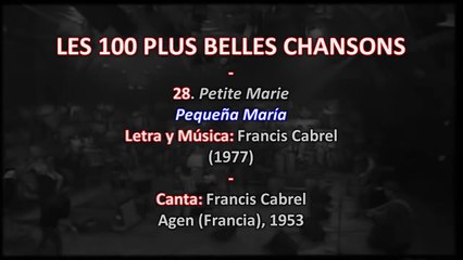 "Petite Marie" de Françis Cabrel (Paroles)