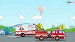 Kids Car Cartoons - The Blue Police Car & Fire Truck rescue in the Trucks City New Collection