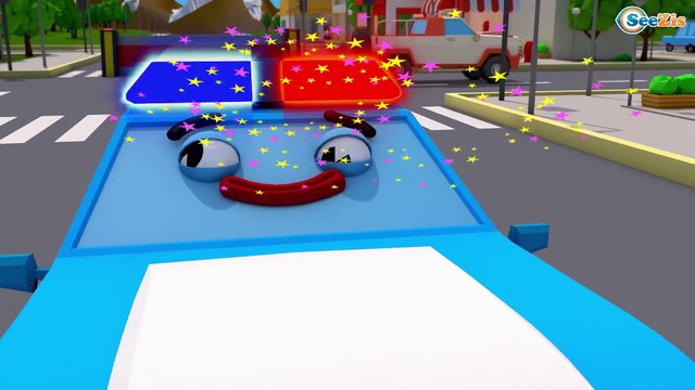 Police Car with Racing Cars Cartoon for children & kids 3D Animation - Cars & Truck Stories
