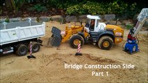 Bridge Construction Site Part 2 RC Construction Machines (Excavator / Dump Truck etc)