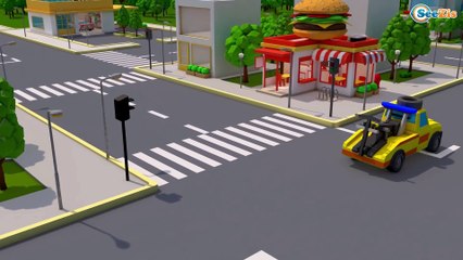 Caminhão de Bombeiro & Carro de Polícia cidade perseguição | Desenho Animado Educativo