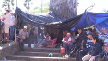 Campesinos paraguayos marchan y acampan en el centro de Asunción por segundo día