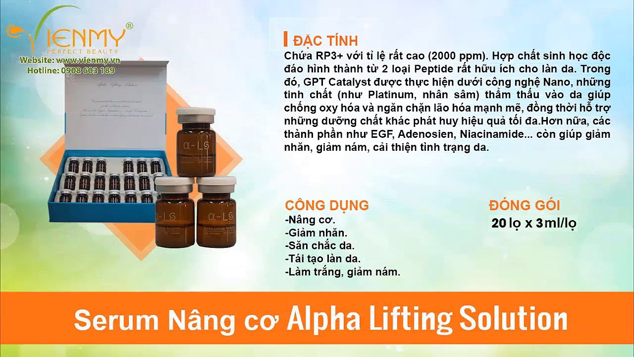 Serum nâng cơ Alpha Lifting Solution - Công ty Viên Mỹ giới thiệu