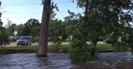 Fox River Nearly Overflows in Burlington, Wisconsin