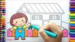 Learning How to Drawing Baby and House Colorful for Kids - Coloring Pages Videos For Kids