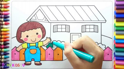 Learning How to Drawing Baby and House Colorful for Kids - Coloring Pages Videos For Kids