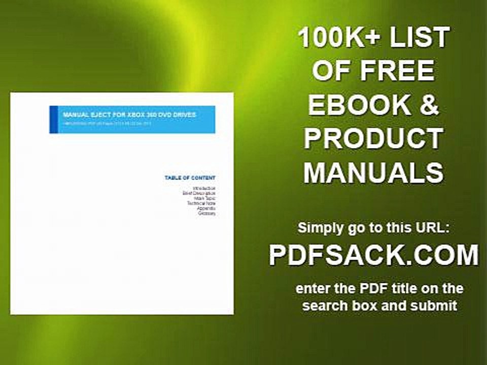 Manual Eject For Xbox 360 Dvd Drives