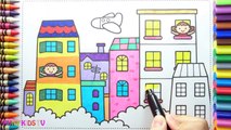Baby doll house, How to Drawing Boy and Girl Colorful for Children - Coloring Pages Videos For Kids