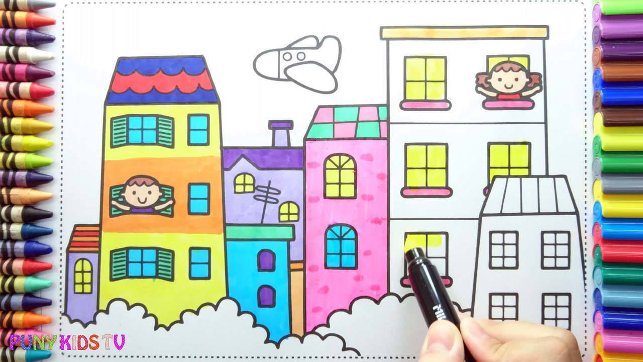 Baby doll house, How to Drawing Boy and Girl Colorful for Children - Coloring Pages Videos For Kids
