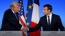 Canlı: Fransa Cumhurbaşkanı Macron ve ABD Başkanı Trump Paris'te ortak basın toplantısı düzenliyor