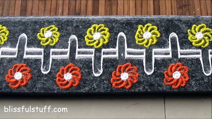 Super easy and quick border rangoli / Creative rangoli designs by Poonam Borkar