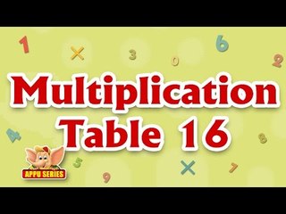 Multiplication Table Rhymes - Table 16 in Ultra HD (4K)