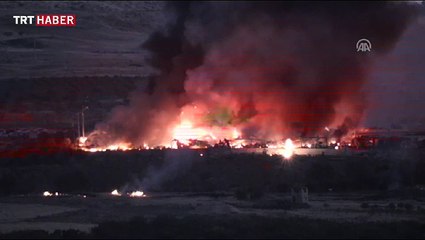 Kilis'te askeri alanda yangın
