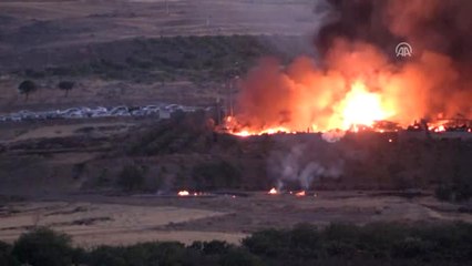 Kilis'te Askeri Alanda Yangın - Yangını Söndürme Çalışmaları