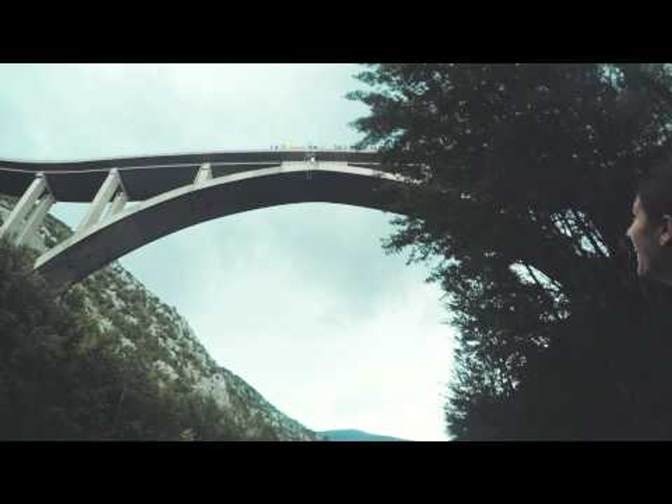 Brave Group of Friends Go Bungee Jumping Off Solkan Bridge