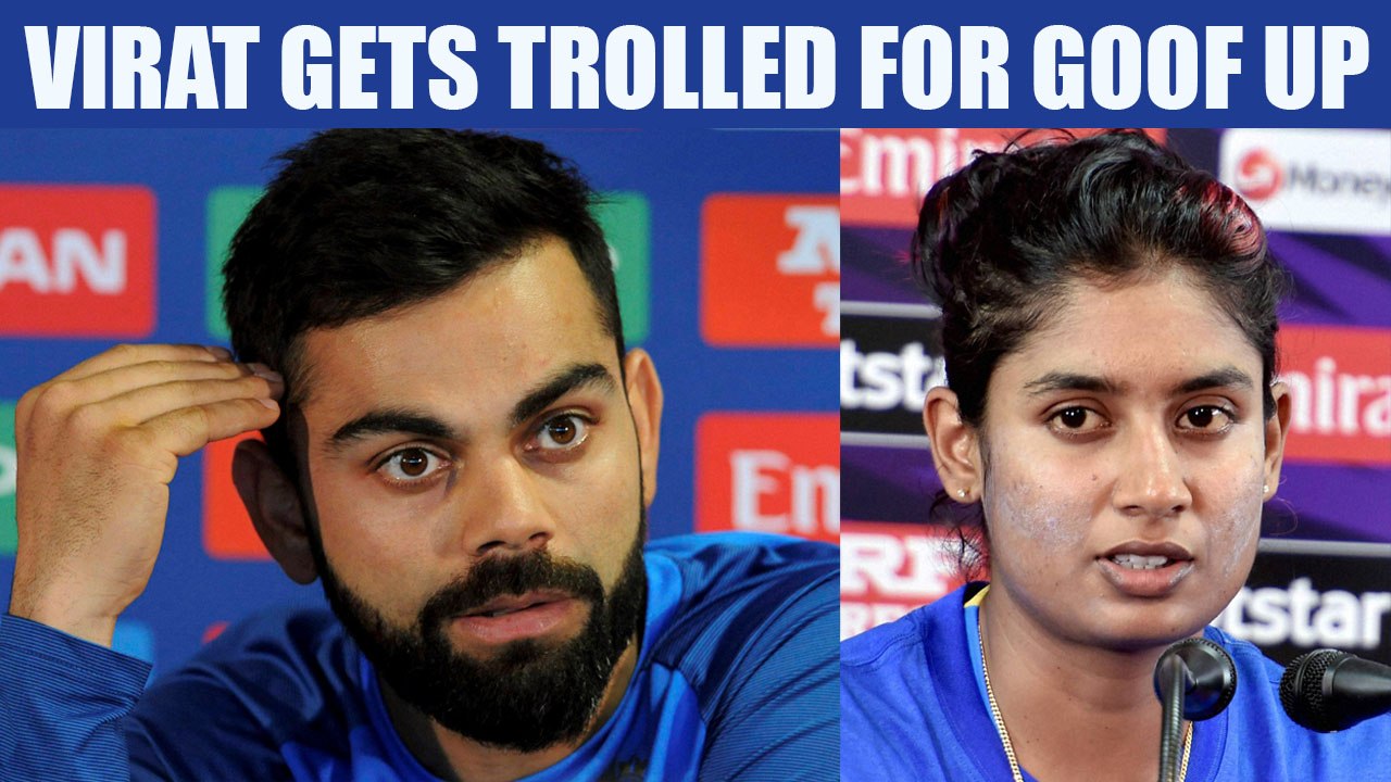 Virat Kohli congratulates Mithali but uses Poonam Raut's pic | Oneindia News