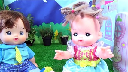 メルちゃん おもちゃの美容室で髪の毛を変にアレンジされる！アンパンマンがカリスマ店員になりきりごっこ遊び★バイキンマンのイタズラでドラえもんがちょんまげ