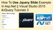 How to use jquery slide example in asp.net || visual studio 2015 #jquery tutorials 3