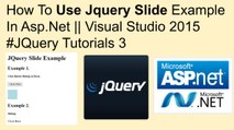 How to use jquery slide example in asp.net || visual studio 2015 #jquery tutorials 3