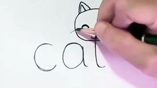 How to turn Words Cat Into a Cartoon Cat. (Wordtoons)