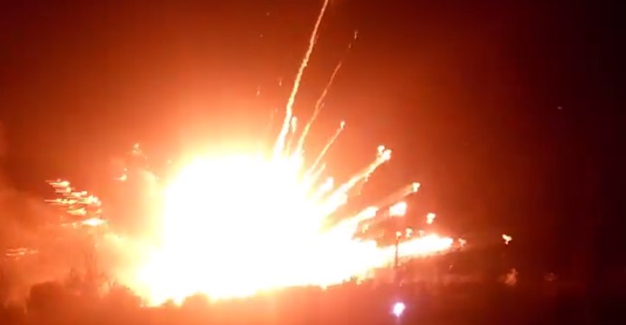 Huge Fire at Military Camp Near Turkey's Border With Syria