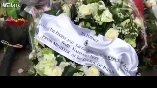 India PM honours Brussels victims with wreath at metro station