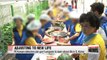 North Korean defectors experience volunteer work for the first time