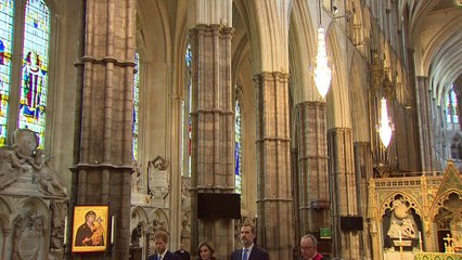 Prince Harry joins King Felipe VI of Spain at ceremony