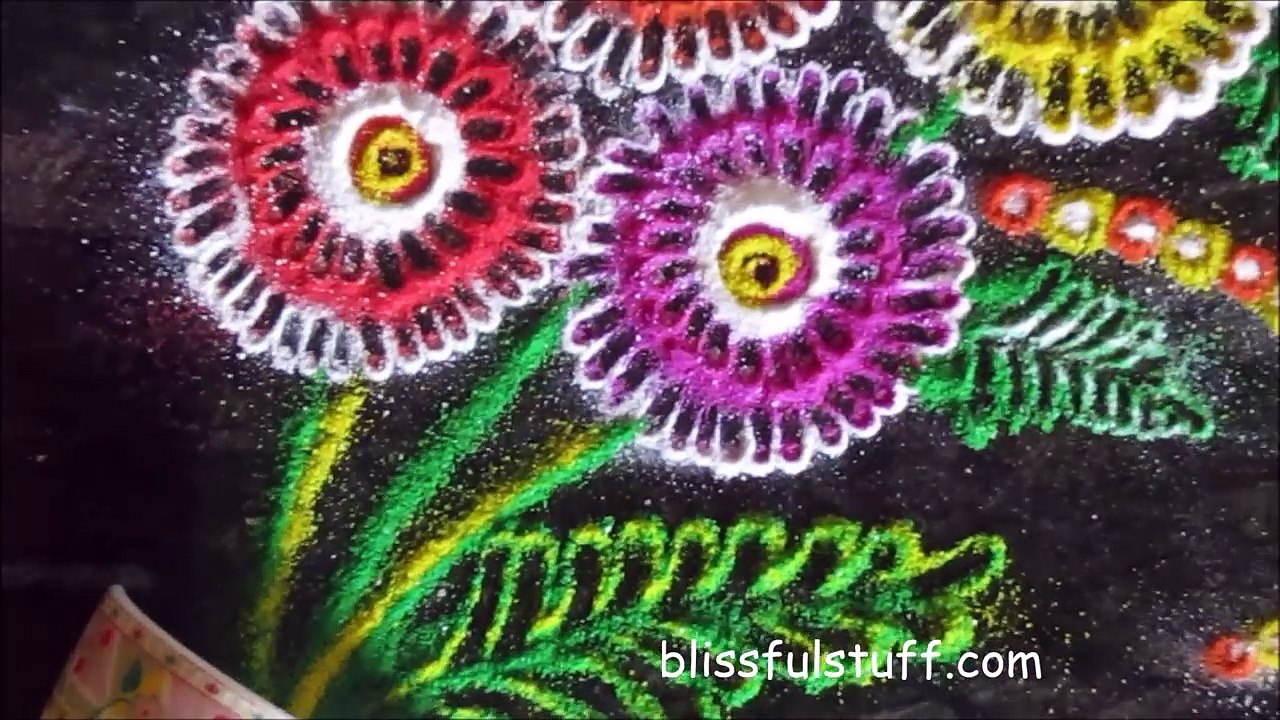 Easy flower pot rangoli  / Creative rangoli design Rangoli designs by Poonam Borkar