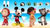Wrong Eyes Masha Mickey Mouse Moana Talking Tom Finger Family Song And Learn Colors
