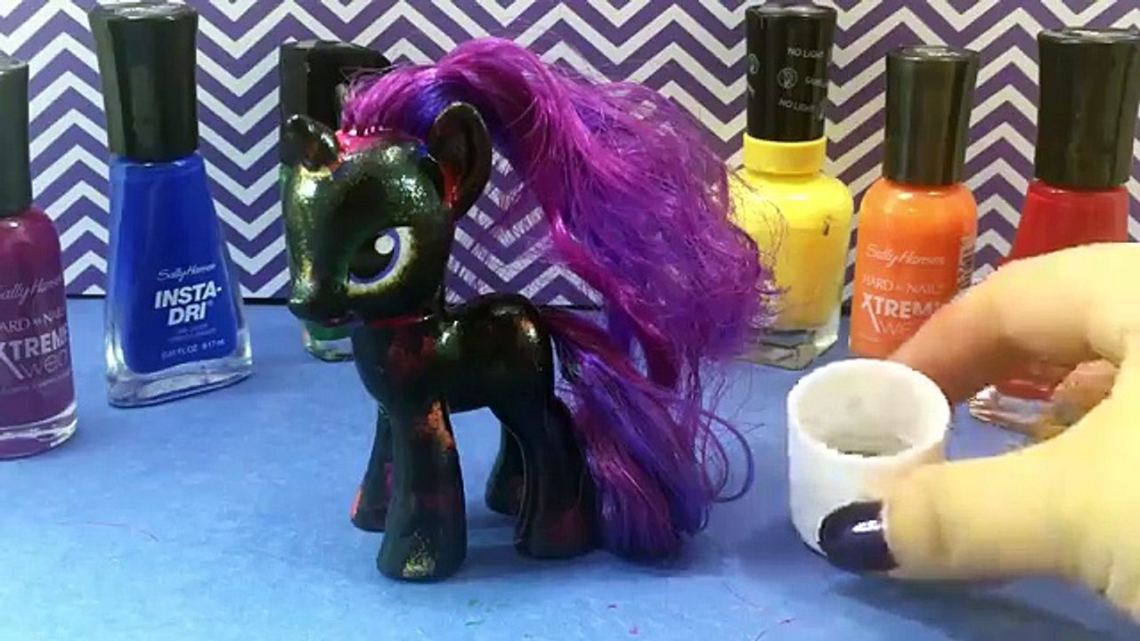DIY RAINBOW GALAXY MLP Tutorial || Nail Polish vs Acrylic Paint My Little Pony