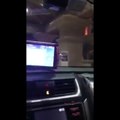 Mandalay bay Cab Driver shows flashing lights in Las Vegas in front of hotel By Accident.