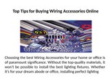 Top Tips for Buying Wiring Accessories Online
