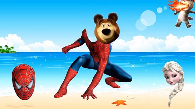 Wrong Heads Masha Bears Frozen Elsa Spiderman Finger Family Learn Colors For Kids