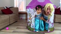 Frozen Elsa Sick Doctor Baby to the rescue! w/ Snow White, Vampire, Spiderman, Giant Needle